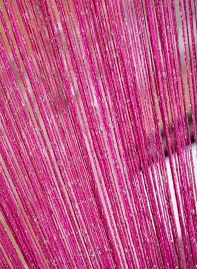 Selibration ستائر معلقة من سيليبريشن | 100×200 سم، لون وردي مع خيوط لامعة (قطعة واحدة) لفواصل الغرف وتزيين الحفلات، ديكور المنزل، ومناسبات مختلفة - Image 1